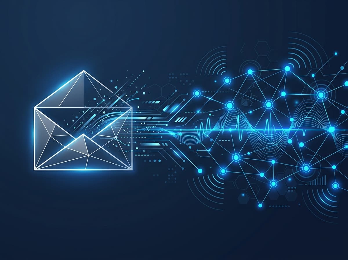 Connected nodes and signal waves representing communication